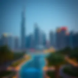 Dubai skyline showcasing iconic architecture