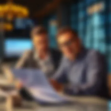 Investors analyzing real estate data