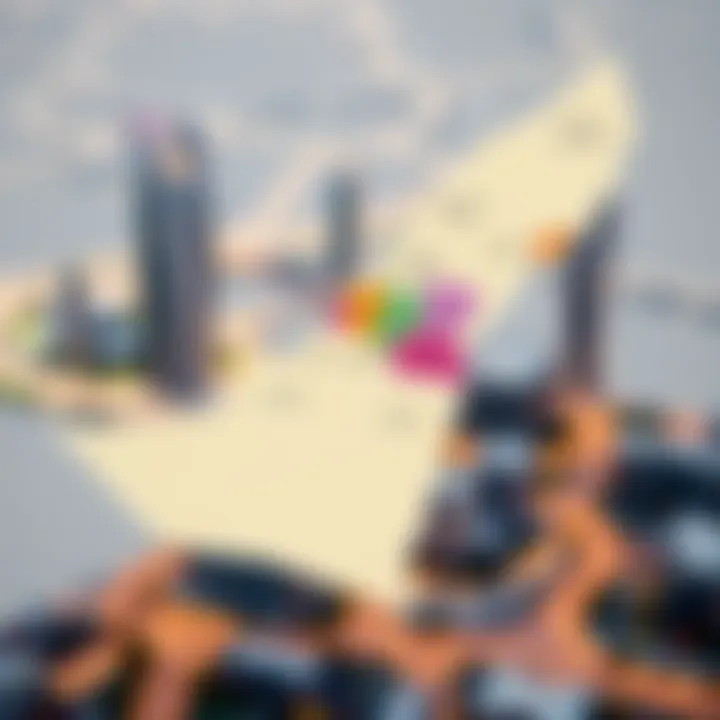 Map highlighting various property sectors in Dubai