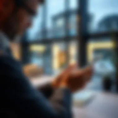 Investor analyzing real estate reviews on a digital device