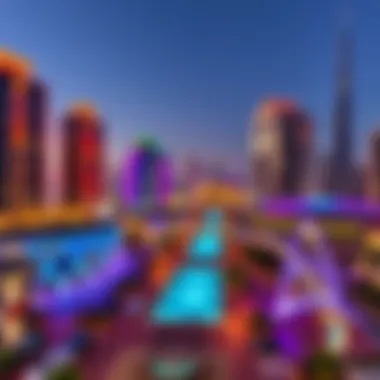 Breathtaking City Walk District Panorama Panoramic view of the City Walk area