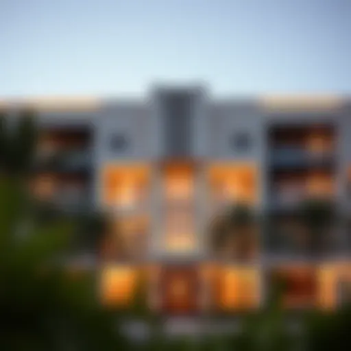 Elegant exterior view of Aark Residences showcasing contemporary design