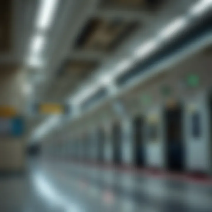 Interior design elements of Al Qusais Metro highlighting functionality and aesthetics