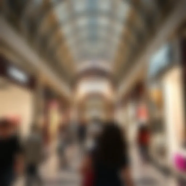 Interior view of Dubai Outlet Mall filled with shoppers