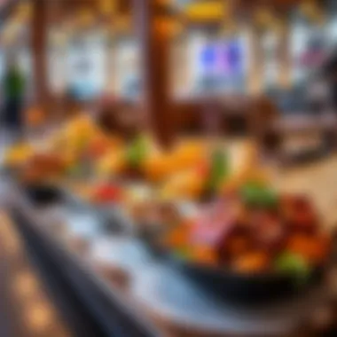 Gourmet Dishes at Dubai Marina A vibrant platter of gourmet dishes served at a popular marina eatery.