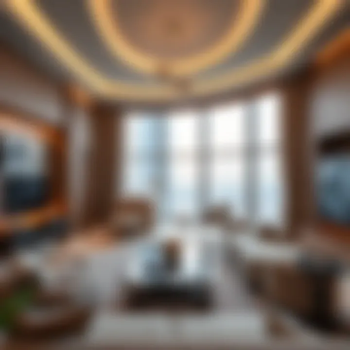 Interior design of a modern apartment in Burj Khalifa