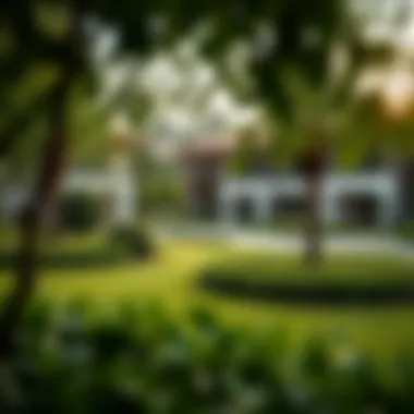 Serene Landscaping of Sobha Hartland Lush green landscaping surrounding residential area