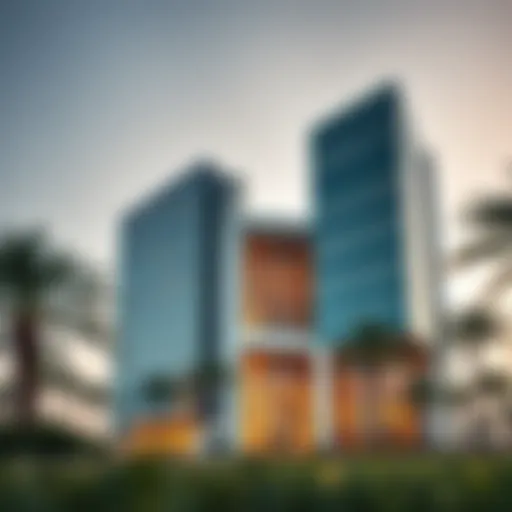Architectural view of the Al Futtaim Building showcasing modern design