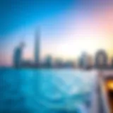 Serene view of Dubai's blue waters and skyline