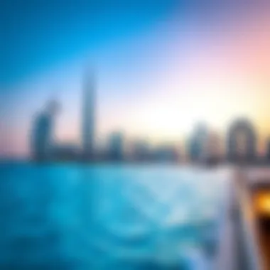 Serene view of Dubai's blue waters and skyline