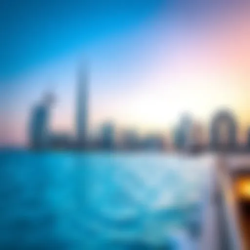 Serene view of Dubai's blue waters and skyline