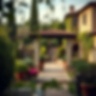 Tuscan Landscaped Garden Beautifully landscaped garden typical of Tuscan architecture