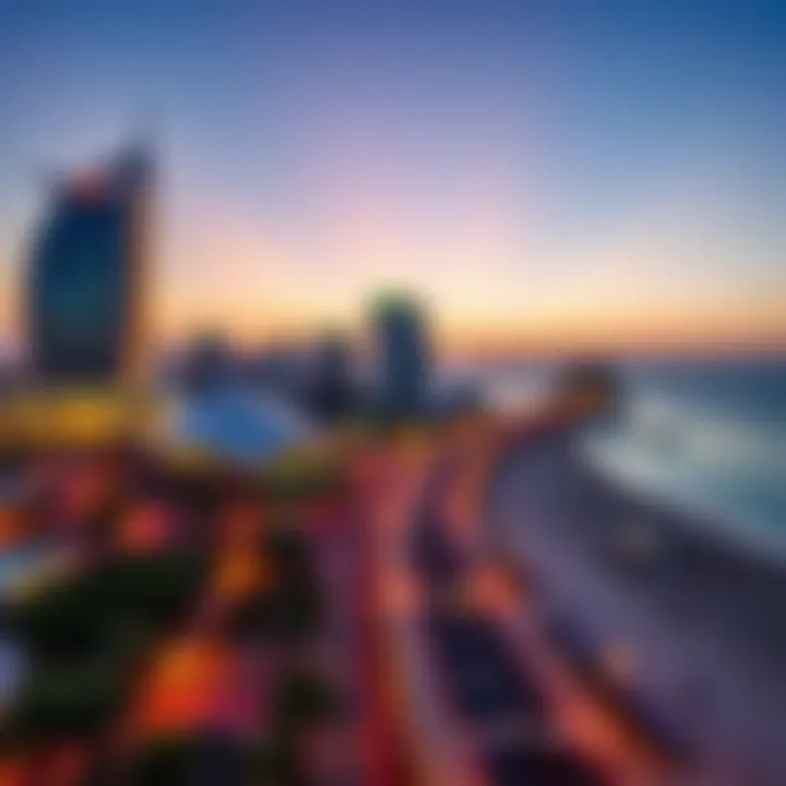 Sunset over Jumeirah Beach highlighting the vibrant lifestyle of JBR