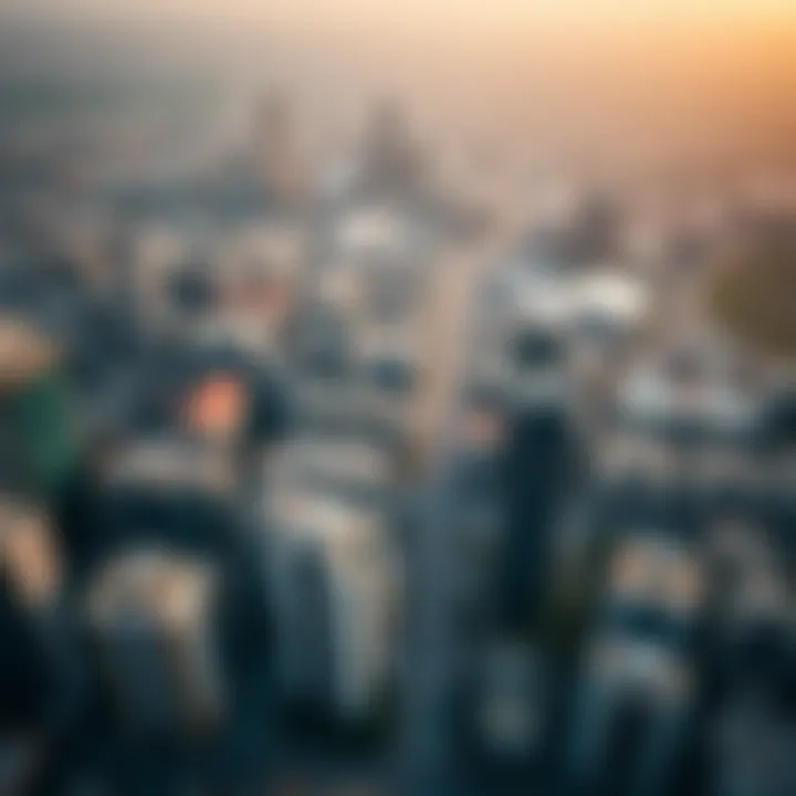 Aerial view showcasing the urban landscape of Sharjah's Middle Area