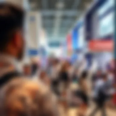 Job Fair in Dubai: Connecting Talents A bustling Dubai job fair with various companies represented