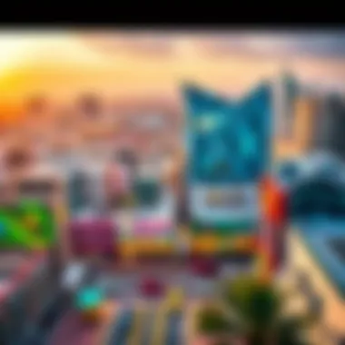 Panoramic view of the Dubai Design District highlighting its vibrant atmosphere