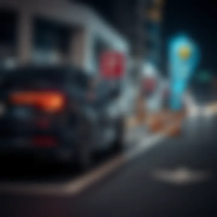A car parked in a designated free parking zone in Dubai