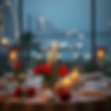 Intimate Dining Experience Luxury dinner setting with candlelight and roses