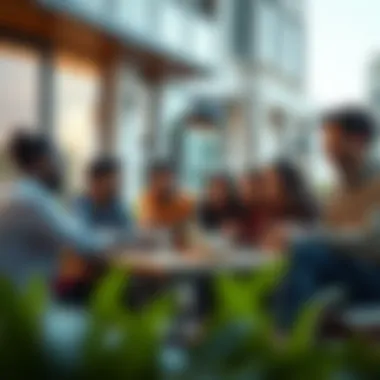 A diverse group of individuals engaging in a collaborative environment.