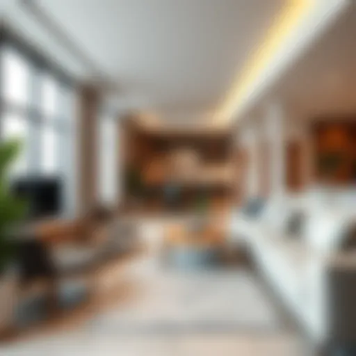 A modern shared living space showcasing a stylish communal area.