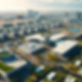 Aerial view of Silicon Oasis showcasing its modern architecture