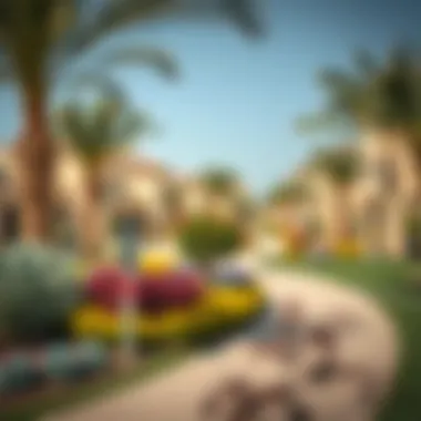Community Living in Silicon Oasis Residential area with vibrant landscaping in Silicon Oasis