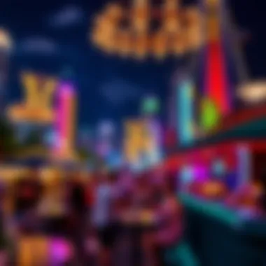 Lively Night Out in Dubai Vibrant nightlife with colorful lights and lively atmosphere