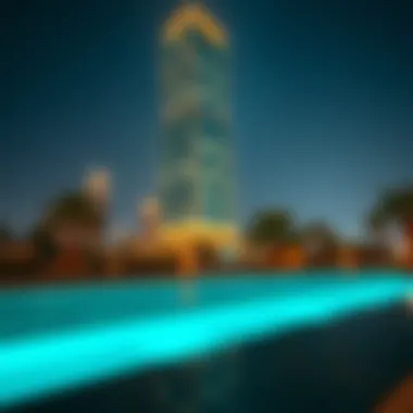 Night Illumination of Vision Tower Vision Tower illuminated at night, showcasing its architectural brilliance