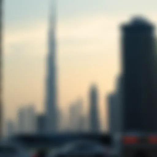 Stunning view of Vision Tower against the Dubai skyline