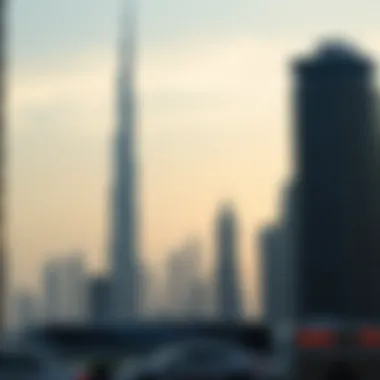 Vision Tower Against Dubai Skyline Stunning view of Vision Tower against the Dubai skyline
